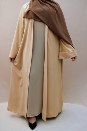 Classic Camel Open Abaya - A A Y A H