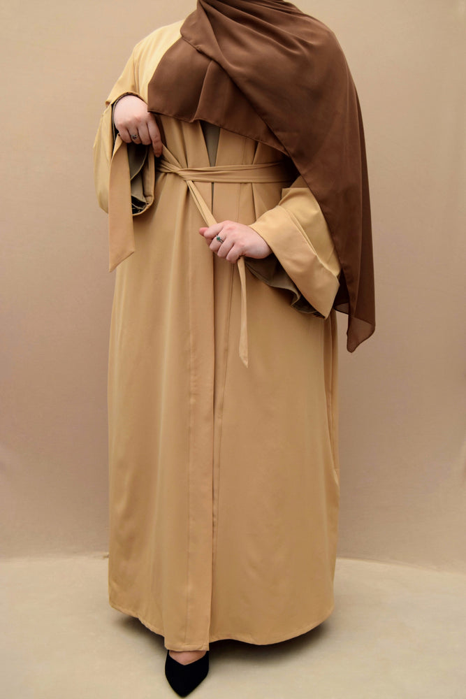 Classic Camel Open Abaya - A A Y A H