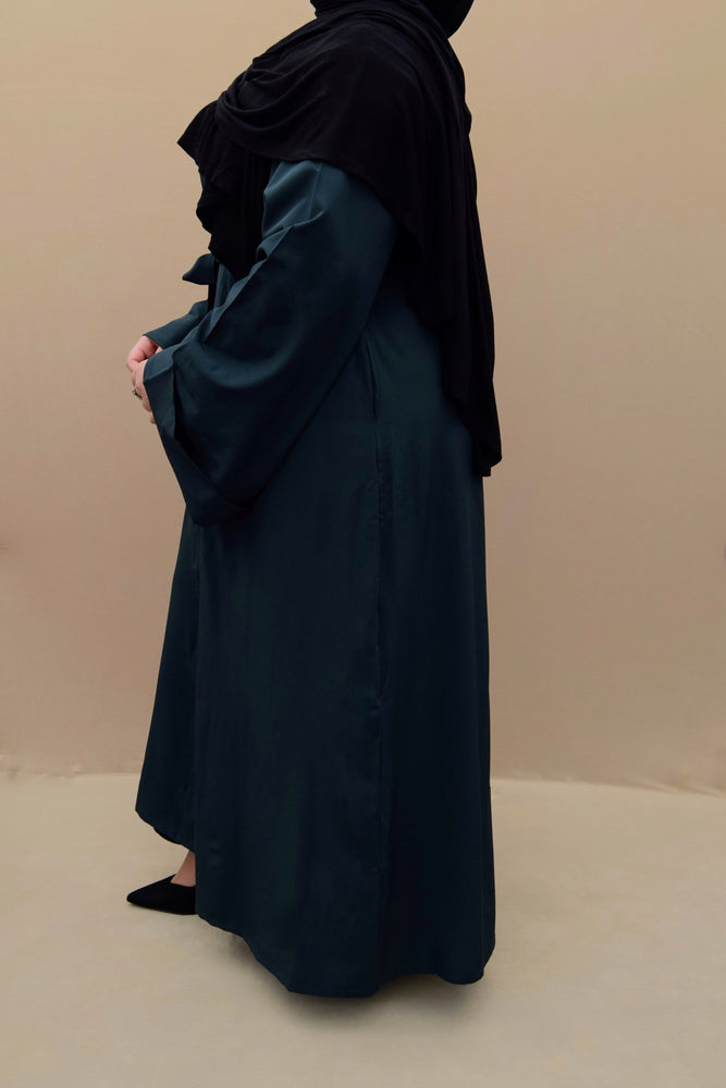 Classic Dark Green Open Abaya - A A Y A H