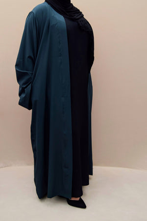 Classic Dark Green Open Abaya - A A Y A H