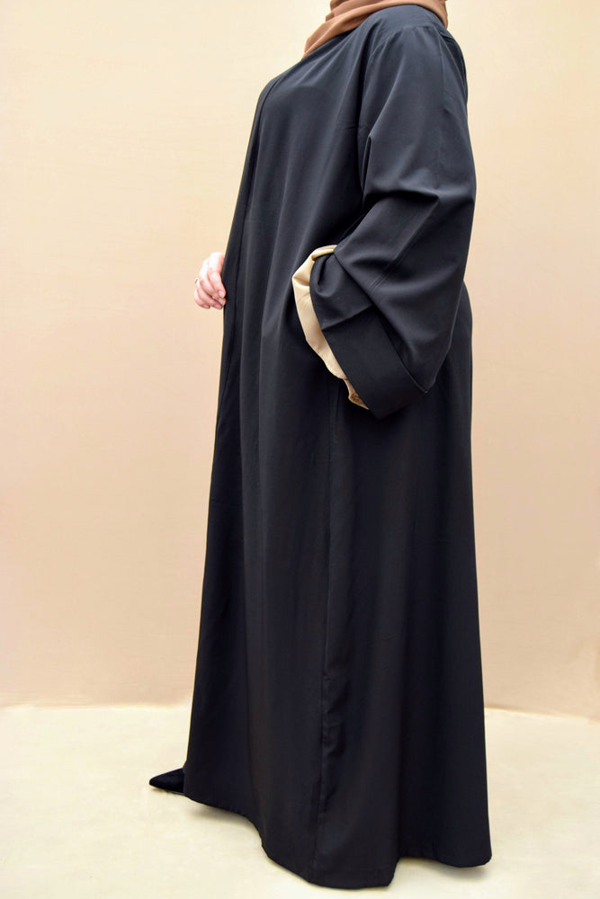 Classic Black Open Abaya - A A Y A H