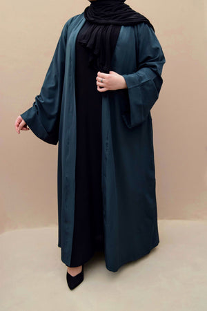 Classic Dark Green Open Abaya - A A Y A H